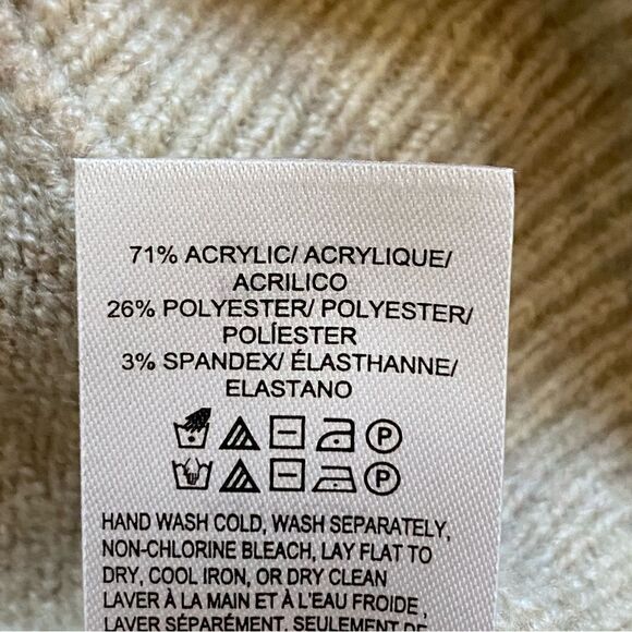 Lucky Brand Surplice Sweater Oatmeal XS Cross Front Neutral Minimalist - Picture 7 of 7